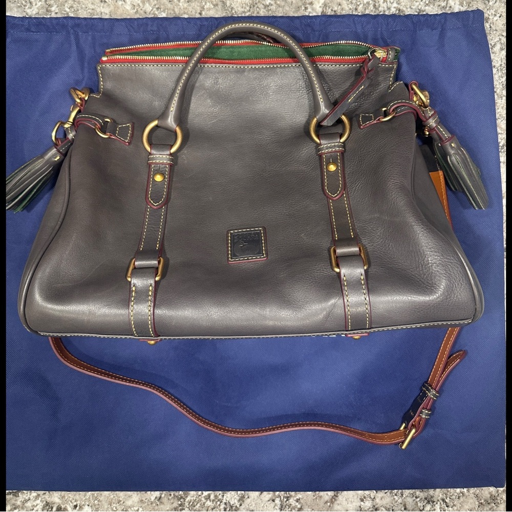 Dooney & Bourke  Florentine Satchel in Charcoal NWT - Picture 5 of 11